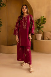 BATIK - 2PC DHANAK EMBROIDERED SHIRT AND EMBROIDERED TROUSER - HZG2111